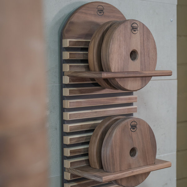 Hantelhalter für Wand aus Holz